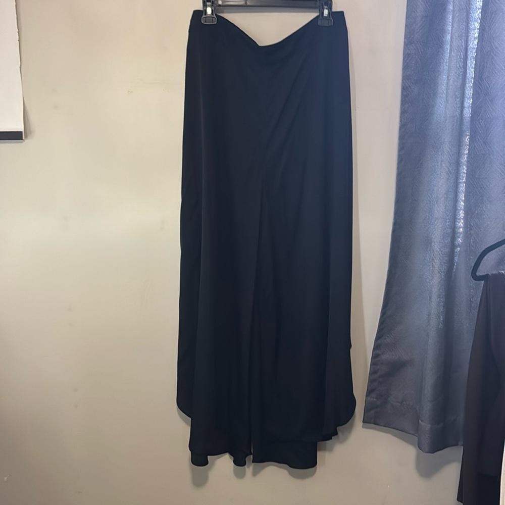 Quince Black Washable Stretch Silk Palazzo Pants